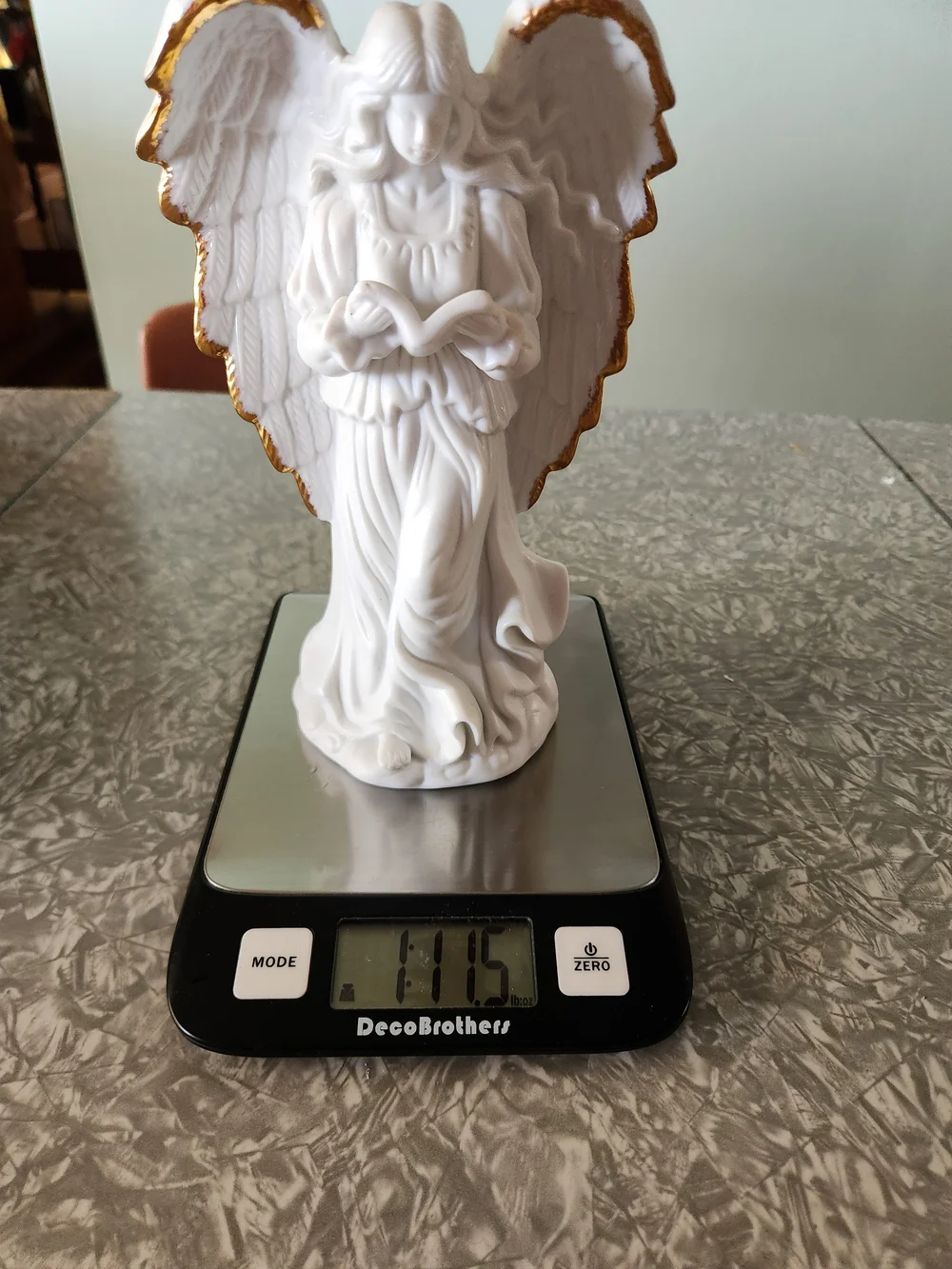 Source Unknown White and Gold Angel Figurine